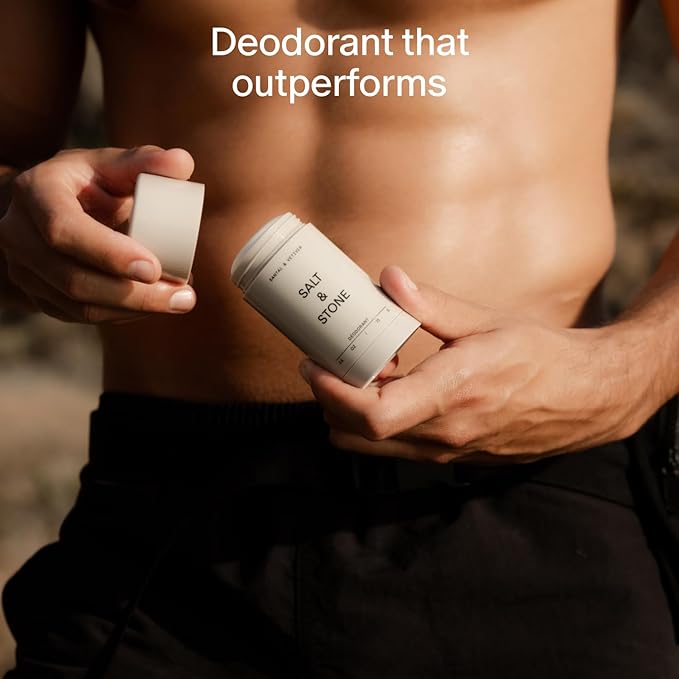 SALT & STONE Aluminum Free Deodorant | Extra Strength 48 Hour Protection for Women & Men | Made with Seaweed Extracts, Niacinamide & Prebiotics (Bergamot & Hinoki)
