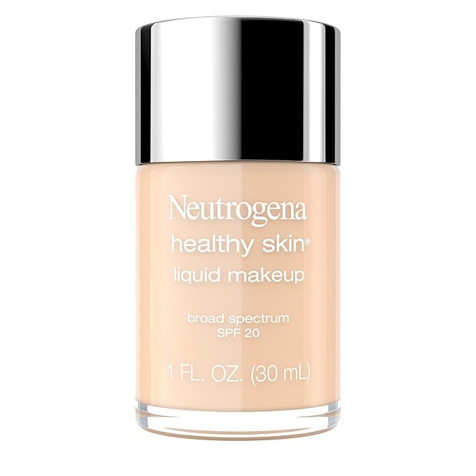 Neutrogena Healthy Skin Liquid Foundation Makeup with Broad Spectrum SPF 20 Sunscreen, Lightweight, Medium Coverage Makeup with Sunscreen and Pro-Vitamin B5, Nude 40, 1 fl. oz