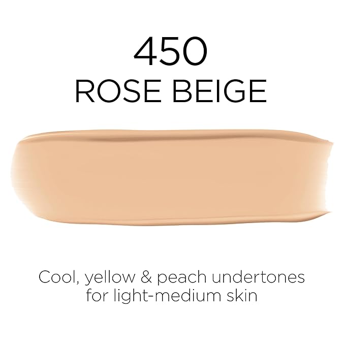 L'Oreal Paris Makeup Infallible Up to 32 Hour Fresh Wear Lightweight Foundation, 450 Rose Beige, 1 Fl Oz, Packaging May Vary