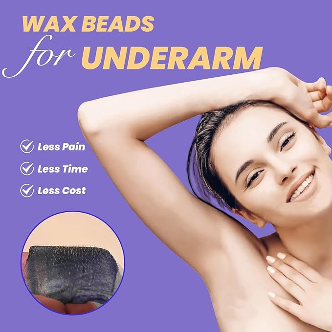 Charmonic Hard Wax Beads, 10 LB Wax Beans, Bulk Hair Waxing Beads for Face, Eyebrow, Brazilian, Legs, Body and Bikini Hair Removal, Depilatory Wax Bead, at Home Waxing Kit for Women & Men (Lavender)