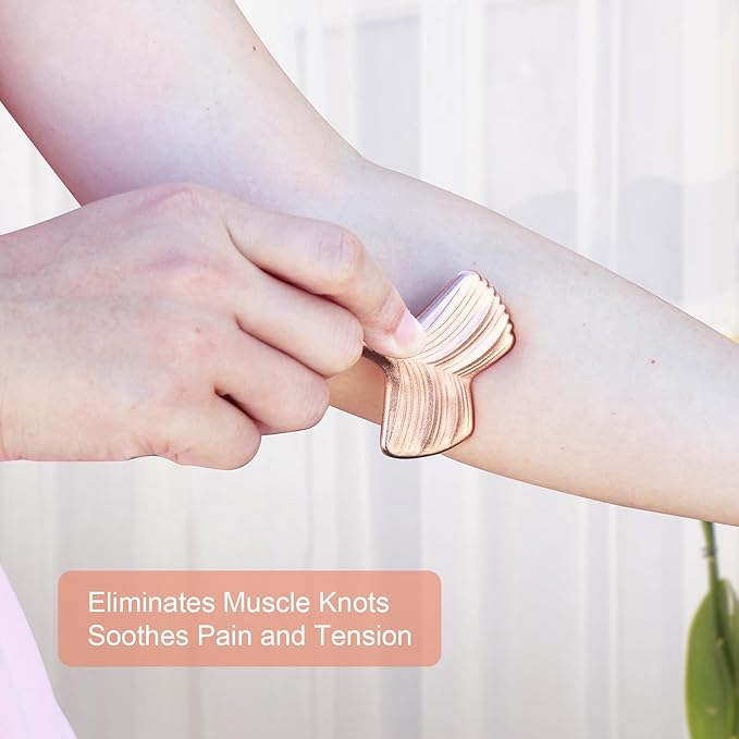 Stainless Steel Gua Sha & Face Rollers - Metal Roller for Eyes & Neck, Anti-Aging Facial Massage Tools, Gua Sha Facial Tool Kit (Leaf Shape)