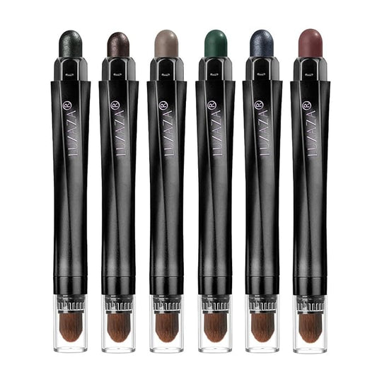 6PCS Green Eyeshadow Stick Makeup Sets, Crease-Proof Cream Shadow Pen,Metallic And Matte Shimmer Eye Shadow Pencil Crayon, A03-Smoky Green