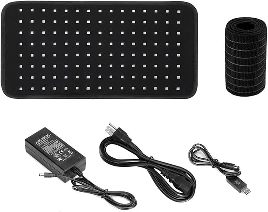 25W 660nm LED Red Light and 850nm Near Infrared Light Therapy Devices Large Pads Wearable Wrap for Body Pain Relief