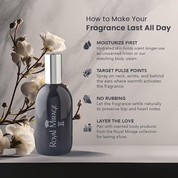Royal Mirage II Eau de Toilette - Premium Citrus & Jasmine Fragrance Spray - 120ml (4 oz) Long-Lasting EDT - Authentic Heritage Scent