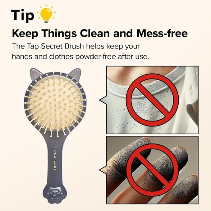 I DEW CARE Biotin Clarifying Dry Shampoo - Tap Secret Brown | Strengthening & Volumizing, Powder Type, Refillable, Travel size, Non-aerosol, Brunette, Korean Ginseng, Preppy Stuff, 0.26 Oz