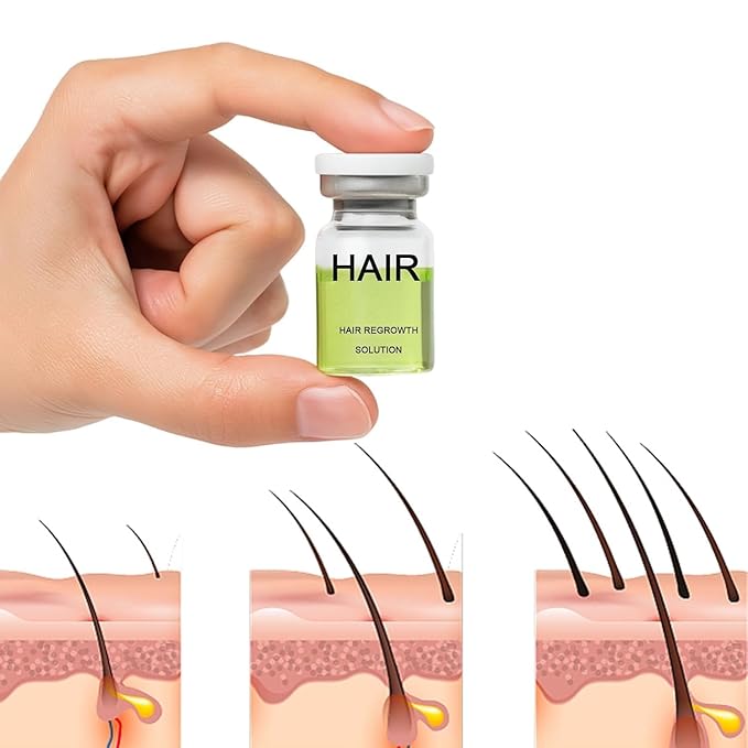 Hair Regrowth System, Advanced Hair Growth Treatment with Ginseng, Peppermint Oil, and Ginger Root, Strengthens Hair Roots and Increases Thickness, for Men and Women