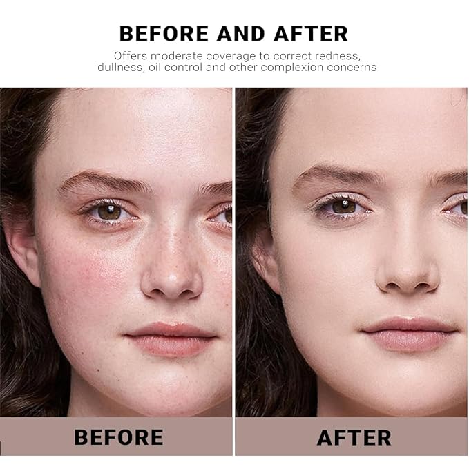 YOUNG VISION Pressed Powder Foundation Makeup, Baked Color Blush & Color Correcting Powder, Buildable Light to Medium Makeup Converage for Face and Cheeks, Matte Finished (Beachy Horizon)