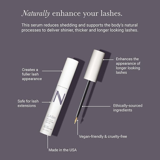 NULASTIN Eyelash Serum for Thicker Looking Lashes - Follicle Fortifying LASH Serum - Clinically Tested Eyelash Enhancing with Keratin - From the Experts in Brows and Lashes (0.1 Fl Oz)
