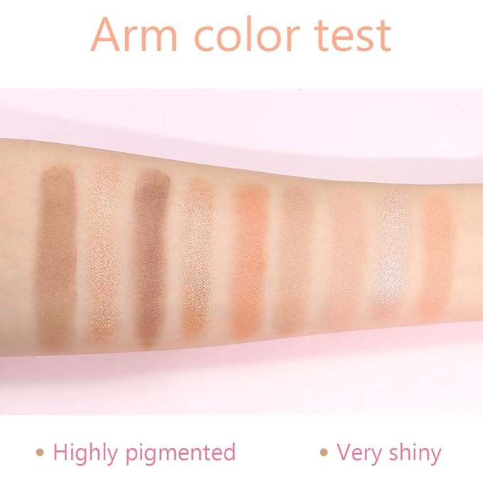 9 Colors Colorful Eyeshadow Palette Makeup,Rose Gold Brown Nude Matte Shimmer Neutral Eye Shadow Powder Palette,Naturing-Looking Long Lasting Waterproof