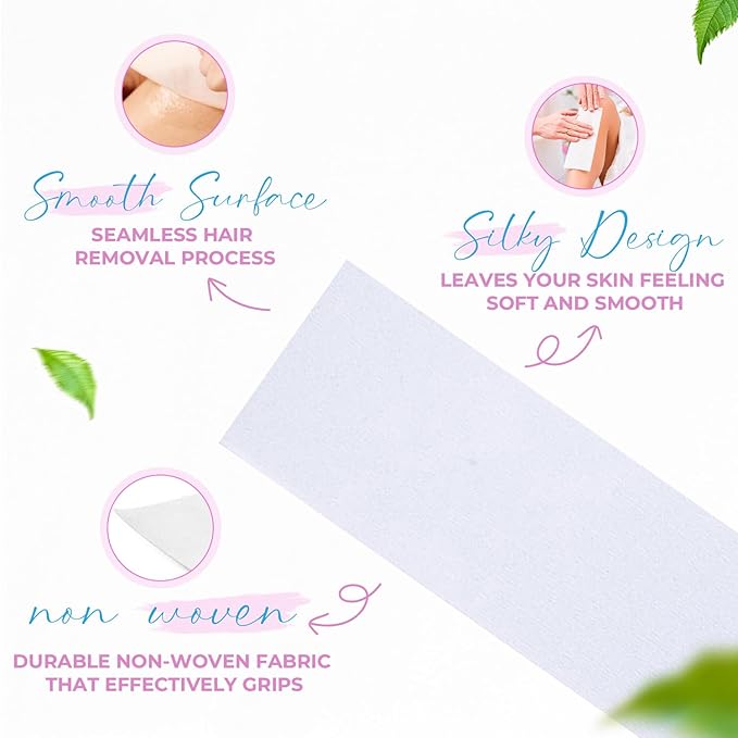 Non Woven Body and Facial Wax Strips Multi Size Pack (100)