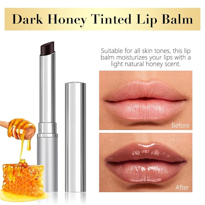Black Cherry Nude Tinted Honey Lip Balm, Sheer Hydrating Moisturizing Lipstick for All Skin Type, Natural Black Cherry Lip Tint Balm Moisturizing Nourishing Lipstick Long Lasting Waterproof