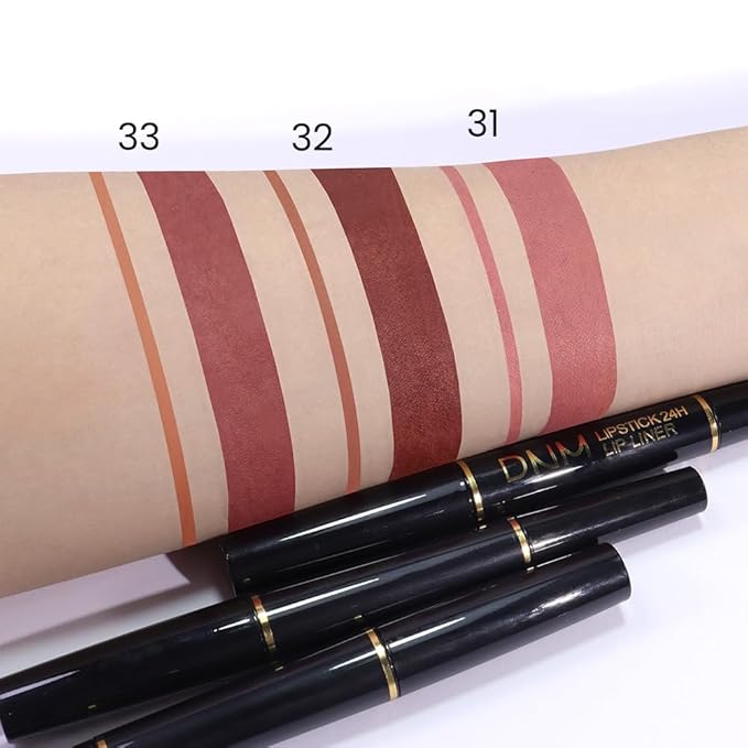 evpct 1Pcs Matte Lip Liner and Lipstick Combo Set Kit for Women, Magic Neutral Lipsticks 24 Hours Original Lipstick and Lips Liner Pencil Stain Gloss Makeup Long Lasting Waterproof, 33# MORE TAUPE