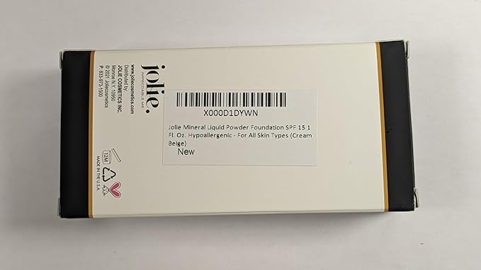 Jolie Mineral Liquid Powder Foundation SPF 15 1 Fl. Oz. Hypoallergenic - For All Skin Types (Cream Beige)