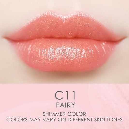 CATKIN Tinted Lip Balm Glitter Lip Stain Ultra Hydrating Lip Moistrurizer Lip Care with Vitamin E Nourishing For Cracked & Dry Lips 0.12 oz C11 Fairy - Coral Pink