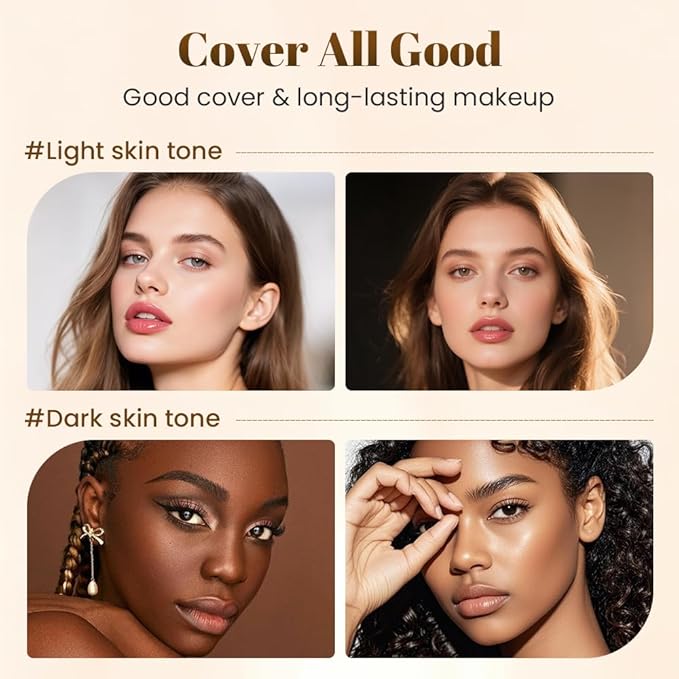 Drkicsy Mushroom Head Air Cushion CC Cream, Cushion Foundation Concealer for Older Women, Full Coverage BB Cream Foundation Skin Tone Corrector Makeup (Natural)