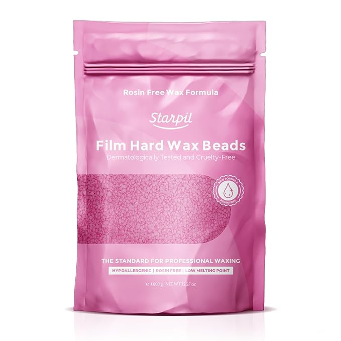 Starpil Wax 1000g / 2.2 lb Pink hypoallergenic Hard Wax Beads for body Hair Removal, Stripless Body Wax Beans, Polymer Blend Bikini Wax, Coarse Hair Removal hypoallergenic Beads for Sensitive Skin