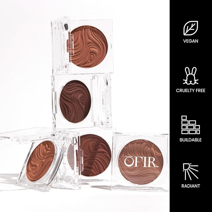 OFIR Geo Sculpt Blendable Cream Bronzer | Buildable Radiant Finish with Vitamin E | Vegan & Cruelty Free Makeup Bronzer | Sun Kissed Glow Compact For Sculpting Cheekbones | Mesa - Deep Brown, 0.24 oz
