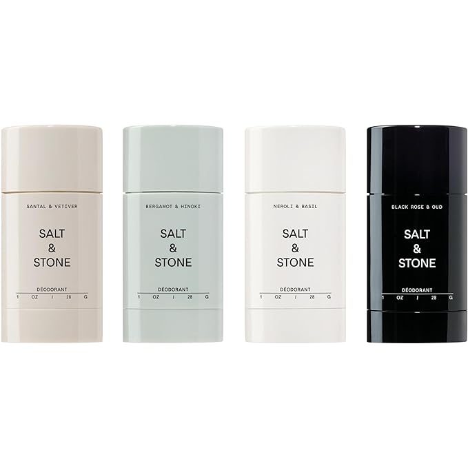 SALT & STONE Aluminum Free Deodorant | Extra Strength 48 Hour Protection for Women & Men | Made with Seaweed Extracts, Niacinamide & Prebiotics (Mini Deodorant Discovery Set)
