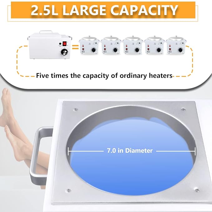 5.5Lbs Professional Wax Warmer for Hair Removal with 0-120C Temperature Control, Large Wax Pot for Salon and Self-use, Gift