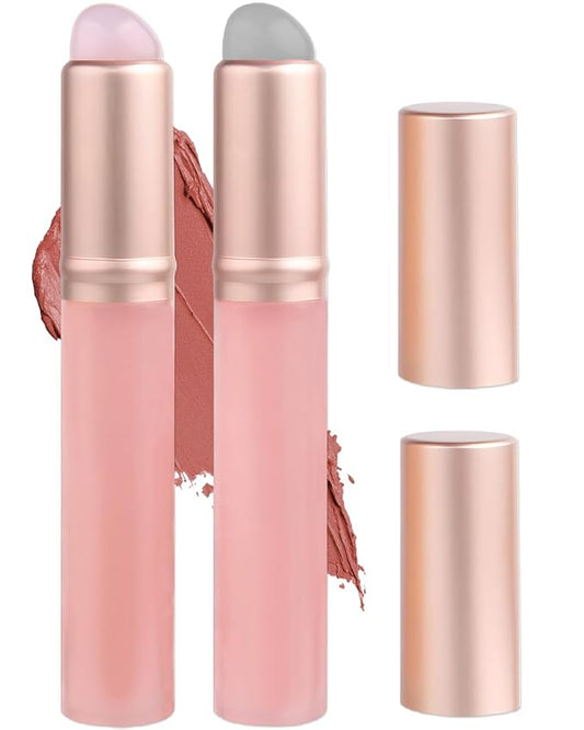 Lip Brush for Lipstick,2 PCS Silicone Lip Brushes,Lip Makeup Applicator Beauty Tool with Lid(Pink)