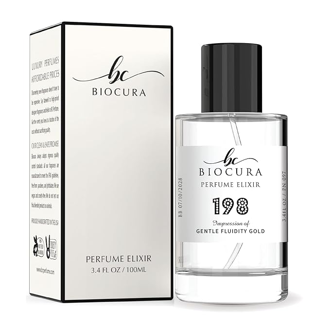 BC Perfume 198 Inspired by Gentle Fluidity Gold For Women & Men Fragrance Eau de Parfum Spray Bottle 3.4 Fl Oz/100ml-X1