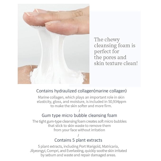 WELLDERMA Sapphire Collagen Cleansing Foam, 150mL – Gentle Facial Cleanser with Hydrolyzed Collagen & Glycerin, Moisturizing Creamy Lather