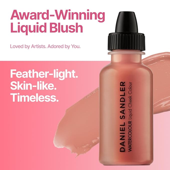 Daniel Sandler Watercolor Liquid Blush — Buildable, Blendable & Long-Lasting Liquid Blush for Cheeks, Lips, & Eyes — Lightweight & Water Resistant — For All Skin Types — Gentle