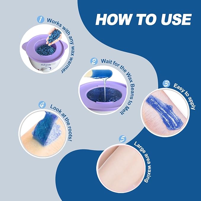 3lb Hard Wax Beads Bulk, Hypoallergenic Brazilian Waxing Bead, Unscented Sensitive Skin Stripless Wax Pellets, Coarse & Fine Hair Removal Wax Refill for Body, Face, Bikini Line, Underarm, Chest, Legs