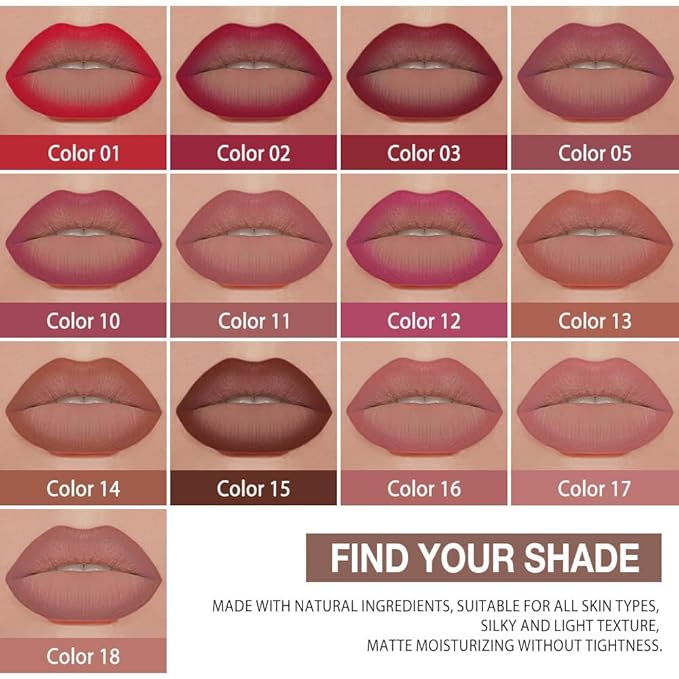 evpct Brown Gradient Matte Lipstick Lip Liner Crayon Combo Pencil Set for Women Long Lasting Waterproof, Nude Brown Matte Cream Lip Liner and Lipstick Combo Makeup, Flawless Gradual Ombre Effect