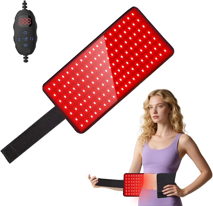 Red Light Therapy Infrared Light Therapy Wrap Belt, 660nm 850nm Home Heating Light Therapy Wrap Belt, Infrared Red Light Therapy with Controller for Back, Waist, Joint Muscle Pain Relief