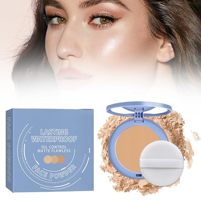 Matte Perfection Pressed Powder, Oil Control Face Pressed Powder, Waterproof Long Lasting Finishing Compacto to Achieve a Flawless Matte Complexion (Pure Beige, 0.35 FL OZ)