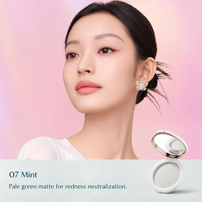 Florasis Flawless Jade Breathable Color Correcting Pressed Powder (07 Mint, 1 Count)