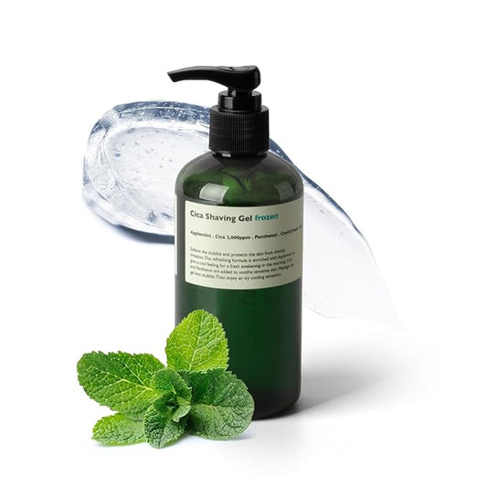Cica Shaving Gel Frozen - Transparent Sensitive Skin Cooling Care designed to calm and refresh (8.45 Fl Oz)