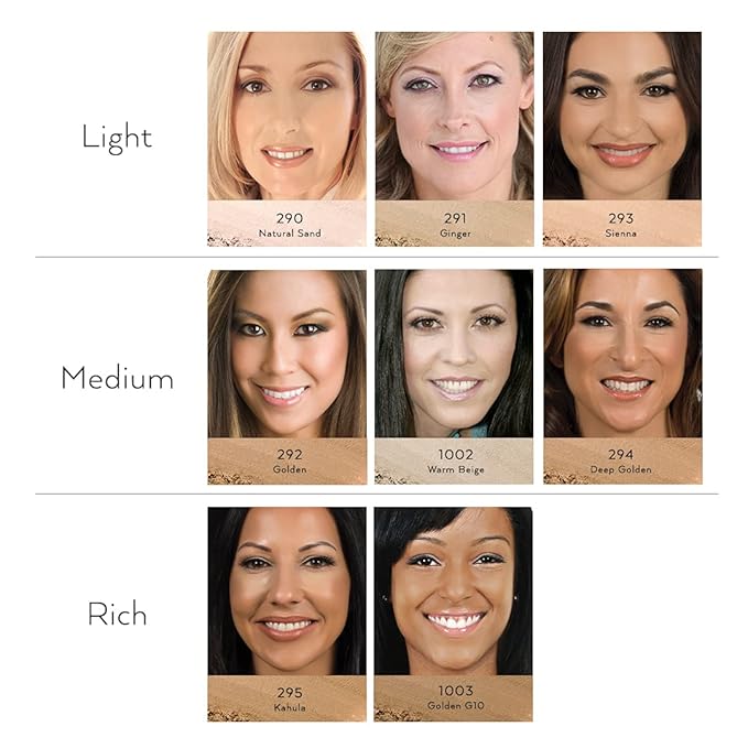 Emani Flawless Matte Powder Foundation Makeup for Sensitive Skin, Natural Mineral Foundation Compact with Buildable Coverage, Oil Control, Talc Free, Cruelty-Free & Vegan, Golden