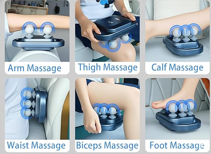 Belovedone Massage Gun, 6 Head Percussion Massage Guns, Deep Tissue Muscle Massagers, Electric Massager Tool for Legs, Arms, Waist, Back, Buttocks