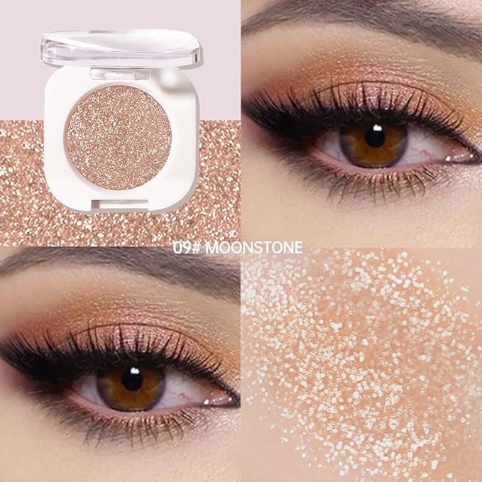 Pearlescent mini Eyeshadow Highly Pigmented Blend Matte & Shimmer EyeShadow,Cream Moisturizing Waterproof&Long Lasting Eye Makeup Natural Luminous Makeup Look (B09, 1 Count (Pack of 1))