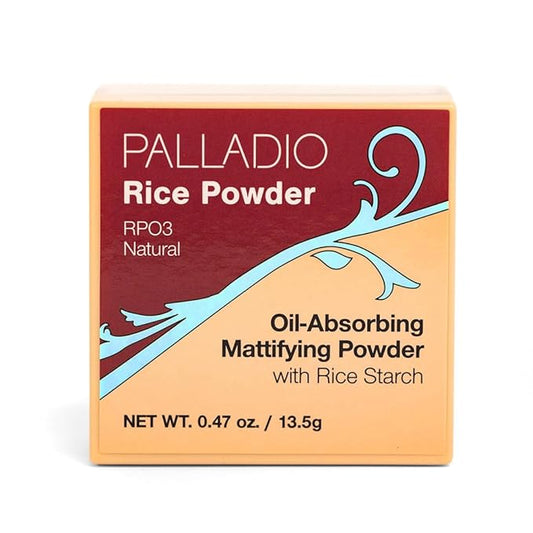 Palladio Rice Powder, Natural, Loose Setting Powder, Absorbs Oil, Leaves Face Looking and Feeling Smooth, Helps Makeup Last Longer For a Flawless, Fresh Look