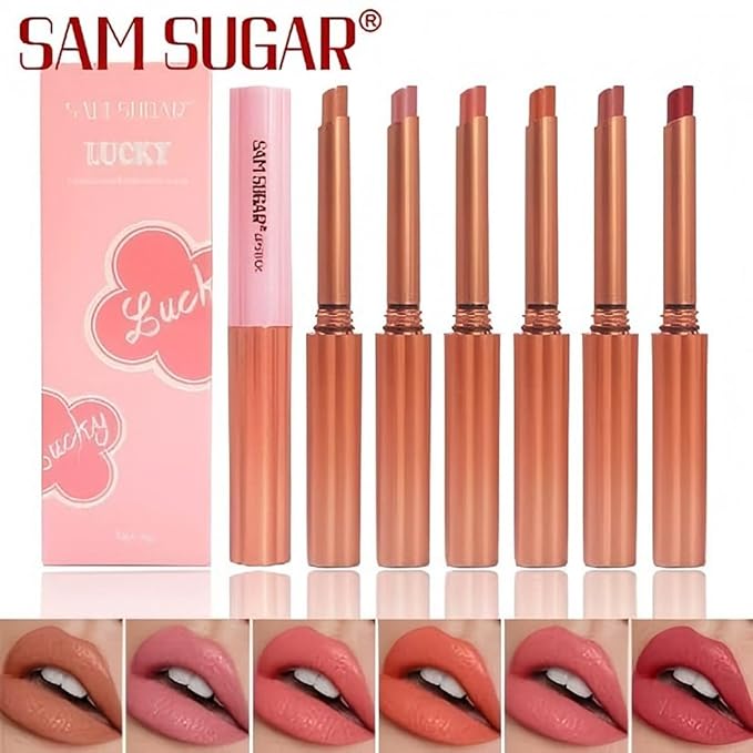 Women's Nude Lipstick with Lip Stain Effect - Long Lasting Hydrating Lipstick Smudge Proof All Day Wear for Daily Makeup in Four Seasons