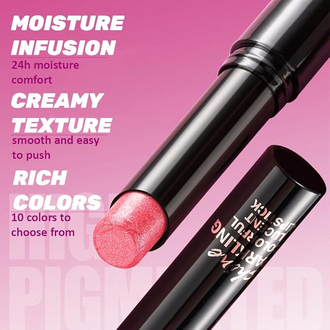 Nude Metallic Lipstick for Women,Lightweight Comfortable Non-Drying Shimmer Frosted Lipstick,Glitter Lip Gloss Stain Long Lasting Waterproof Smudge Proof 24 Hour Full Coverage Lip Makeup,Vegan