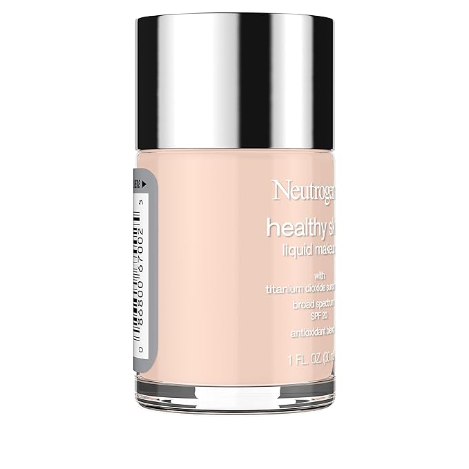 Neutrogena Healthy Skin Liquid Foundation Makeup with Broad Spectrum SPF 20 Sunscreen, Lightweight, Medium Coverage Makeup with Sunscreen and Pro-Vitamin B5, Natural Ivory 20, 1 fl. oz