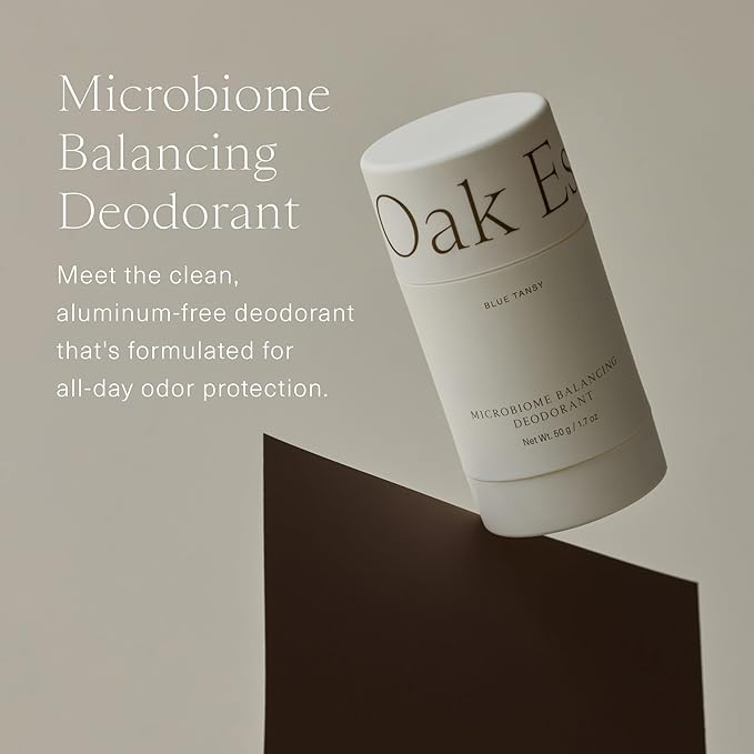 Oak Essentials Microbiome Balancing Deodorant | Aluminum-Free, Clean Deodorant with Blue Tansy for All-Day Odor Protection, 1.7 Oz