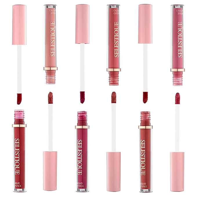 Matte Liquid Lipstick For Women, Set of 6 Colors from Nude to Dark Red, Waterproof Matte Lipstick Long Lasting, Non-Sticky and Fade-Resistant Formula – Lip Makeup Kit for Long Lasting Style, 6 pcs