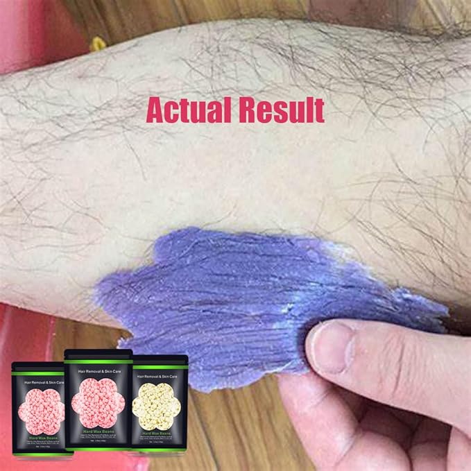 Wax Beads for Hair Removal 10.5oz (300g), Auperwel Hard Wax Beads Beans for Sensitive Skin Brazilian Waxing, Face, Bikini, Eyebrow, Legs, Painless for Women Men, 3 packs Kit with 10 Sticks