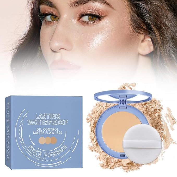Matte Perfection Pressed Powder, Oil Control Face Pressed Powder, Waterproof Long Lasting Finishing Compacto to Achieve a Flawless Matte Complexion (Natural Beige, 0.35 FL OZ)