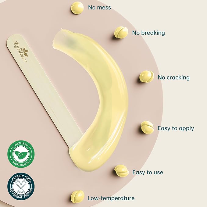 Lifestance Honey Waxing Beads, 1LB Coarse Hair Removal Wax Beans for Face, Eyebrow, Brazilian Bikini, Sensitive Skin at Home for Women and Men