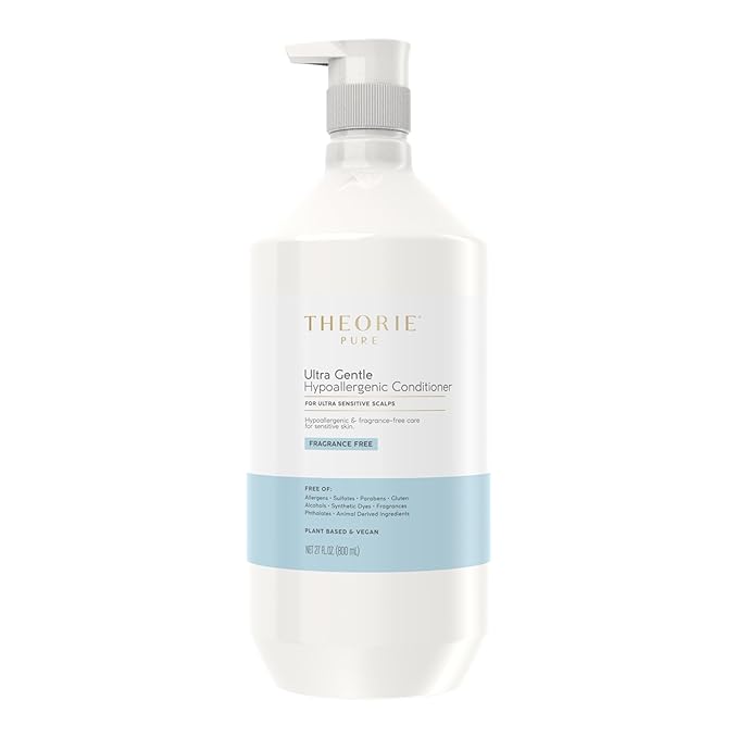 Theorie Pure Collection Hypoallergenic Conditioner -Plant-Based & Vegan - for Soothes Itchy & Allergy Prone Skin - Fragrance-free - Sensitive Scalp, Pump Bottle -800mL - 1 Pack
