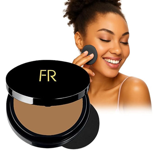 Luxury Oil Blotting Pressed Powder by Flori Roberts, Long Lasting Oil and Shine Control, Flawless Complexion for Women of Color or Deeper Skin Tones