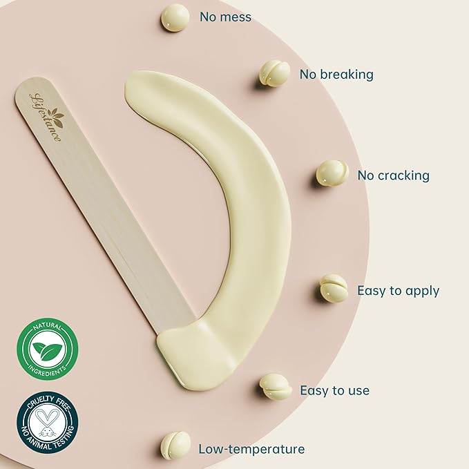 Lifestance 2.5lb Wax Beads Kit, Cream Hard Wax Beans For Hair Removal Eyebrow Face Underarm, Waxing for Brazilian Bikini Coarse Hair Women Men Large Pearl Beads Refill for Wax Pots