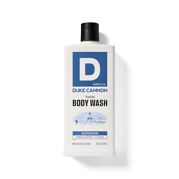 Duke Cannon Supply Co. Thick High Viscosity Body Wash – 3X Thicker, Cleansing Shower and Bath Gel, Mineral-Enriched for Men – Men’s Body Scrub – Superior