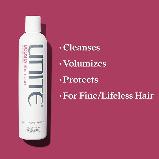 UNITE Hair - BOOSTA Shampoo - Volumizing, Sulfate-Free Shampoo for Fine, Limp Hair - Adds Volume, Body & Shine, Safe for Extensions, Vegan, Paraben-Free, 10 Fl Oz